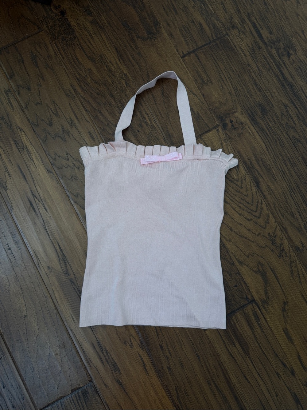 NWT U-knit convertible baby pink strapless halter top bow y2k deadstock FLAW